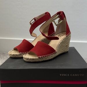 Vince Camuto Red Espadrille Wedges